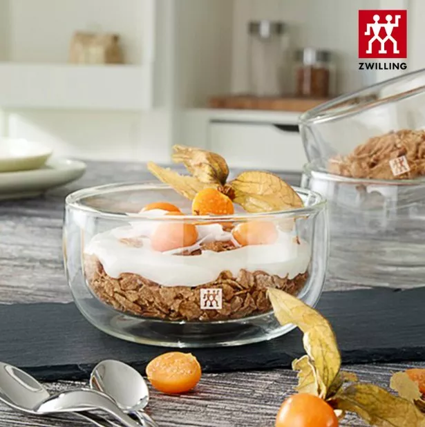 Zwilling Sanwood® Double Dessert Bowl, Salad Mixing Bowl, Glass Bowl, Clear, 280 Lazada