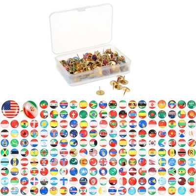 【DT】hot！ 194 Pack Multifunctional Flag Thumb Nails Push Pins for Photos Picture Wall Bulletin Board