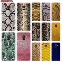 ❈∋ஐ Case For Samsung A8 A6 Plus 2018 2017 2016 A20S A21S A32 A30S A50S A42 A52 A72 A7 A5 Soft Bag python yellow gold Snake skin