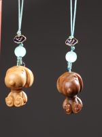 sandalwood carving cartoon mobile phone chain solid crafts dog key decorative pendant hot style