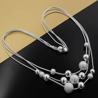 Fine jewelry charm silver color bead necklace classic high-quality fashion For women lady wedding chain wholesale gift N020