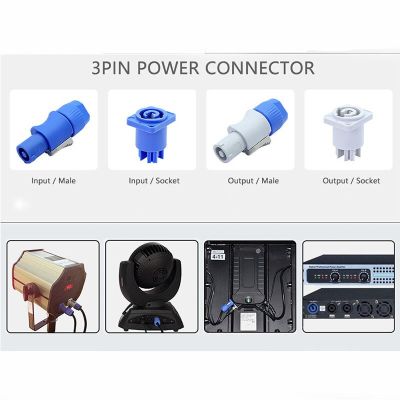 ；【‘； Powercon Connector Lockable Cable Connector Chassis Socket For Electric Drill LED Screen Stage Lighting Power Connecting