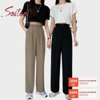 CODadoqkxDGE 【NEW 2023】ST309 S-2XL Korean Style Suit Pants Womens Trousers Elastic Waist Straight Leg Wide Leg Pant Casual