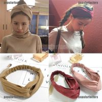 Popular Knitting Cross Headbands Silk Knot Turban Women Headband Hair Accessory