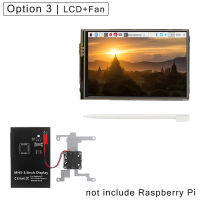 Raspberry Pi 4 Model B 3.5 inch Touch Screen 50FPS 480x320 LCD with Cooling Fan ABS Case Heat Sinks for Raspberry Pi 4