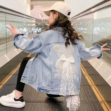 Girls embroidered clearance denim jacket