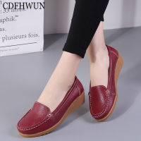 CDFHWUN Loafers for Boat Shoes Leather Flat Mother