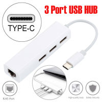 USB Ethernet พร้อม3พอร์ต USB HUB 2.0 RJ45 Lan การ์ดเครือข่าย USB To Ethernet Adapter สำหรับ Mac IOS Android PC RTL8152 USB 2.0 HUB