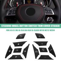 Car Steering Wheel Button Switch Trim Cover Sticker for Mercedes Benz a B C E Ml Gl Cla Gla Glk Sl Class W176 W212 W204