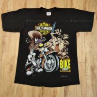 【Hot】 เสื้อยืดผ้าฝ้าย TAZMANIA HARLEY 1992 BIKE เสื้อวง เสื้อทัวร์ เสื้อลายการ์ตูน