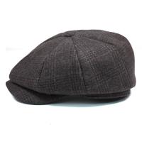 Men Wool Octagonal hat Tweed Newsboy Hat Beret Herringbone Gatsby Hats Street Winter Autumn Vintage British Brim Caps Berets