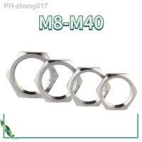 304 Stainless Steel Hex Lock Nut Pipe Fitting M8-M40 Pitch 1mm/1.5mm (5pcs/lot) Metric Female