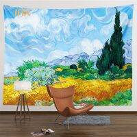 Van Gogh Tapestry Wall Hanging Bohemia Room Decor Hippie Moon Star Night Art Print Tapestry Bedroom Home Decoration Aesthetics