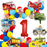 Birthday Decoration Boys Happy Birthday Balloon Cars School Bus Train Fire Truck Motorcycle Plane Balloons Transport Vehicles