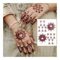 【hot】﹊  Mehndi Stickers for Hand Temporary Tattoos Tatoo Fake Hena Design