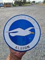 ไบรท์ตันแอนด์ โฮฟ อัลเบี้ยน  โลโก้ BRIGHTON &amp; HOVE ALBION เหล็กตัดเลเซอร์ ขนาด 18*18 cm.ทำสีเหมือนจริงใช้สีพ่นรถยนต์ 2 k ทนแดดทนฝน ทนทุกสภาวะอากาศ