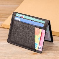 Super Slim Soft Wallet 100% Genuine Leather RFID Credit ID Card Holder Driver License Mini Purse Money Case Bags for Men Women Card Holders