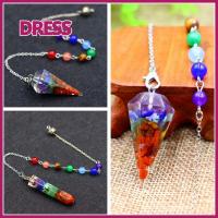 PETI DRESS 7 Chakra orgonite จี้ลูกตุ้มเรกิ ของขวัญสำหรับเด็ก เครื่องประดับแฟชั่นเครื่องประดับ Amulet การออกแบบใหม่ โซ่ห่วงโซ่ หินอัญมณีหิน