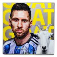 Lionel Messi #9 ลีโอเนล เมสซี่ ​อาร์เจนติน่า The Goat แชมป์​ฟุตบอล​โลก​ world cup รูปภาพ​ติด​ผนัง​ pop art พร้อมกรอบและที่แขวน ฟุตบอล​  Football แต่งบ้าน