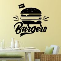 【CW】 Hot Wall Sticker Hamburger Store Fast food shop Sign Decal Room Decals window  C340