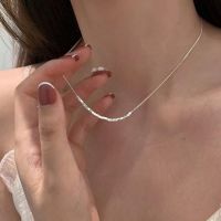 [COD] ins square necklace female silver fresh new all-match light luxury student clavicle chain simple cold gift