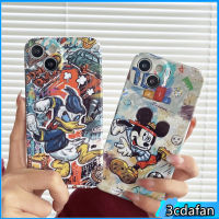 เคสโทรศัพท์กราฟฟิตีดีลักซ์สำหรับมิกกี้โดนัลด์ดั๊ก,สำหรับ iPhone 14 13 12 11 Pro Max XR 12 13 Pro 14 Plus 11 Pro Max เคสโทรศัพท์ฮาร์ดพีซีกันกระแทกสำหรับ iPhone 14 Pro Max