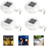 4/2/1Pack Solar Gutter Lights Outdoor Fence Light Waterproof Security Lamps For Eaves Garden Landscape Pathway