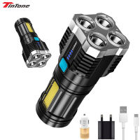 LED Flashlights Ultra Torch Rechargeable Outdoor Long-range Portable Lamp 4 Switch Mode Lantern for Fishing Hunting