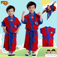 Swimming Cover Wear for Boy Superman ชุดคลุมว่ายน้ำ เด็กผู้ชาย Superman สีแดงขอบน้ำเงิน ผ้านิ่ม ใส่สบาย