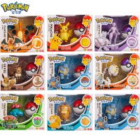 【LZ】 12 Models Pokemon Anime Figure Toy Action Deformation Mewtwo Charizard Pikachu Pocket Monster Pokeball Model Kids Birthday Gift
