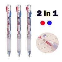 3Pcs/Lot 0.5mm Blue/red Ink Ballpoint Pens Creative 2 In 1 Multicolor Mark Pen School Student Stationery Office Writing Supplies