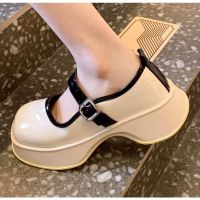 Square Toe Cute College Girls Shoes Fashion Retro Women Green Mary Jane Shoes Platform Buckle Flats Summer Female Shoes