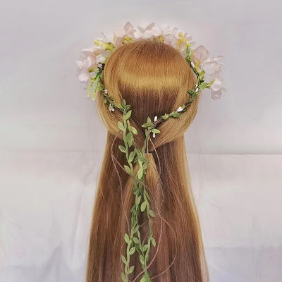 Wedding Hair Accessories Simulated Flower Hoop Fairy Wreath Headband Headwear Crown Headwear Vine Flower Headdress