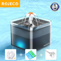 【มีของพร้อมส่ง】??ROJECO 2L Cat Fountain พร้อมไฟ LED ดื่มอัตโนมัติ Feeder สำหรับแมวลูกแมวอัตโนมัติชาม Feeder อาหารแมว