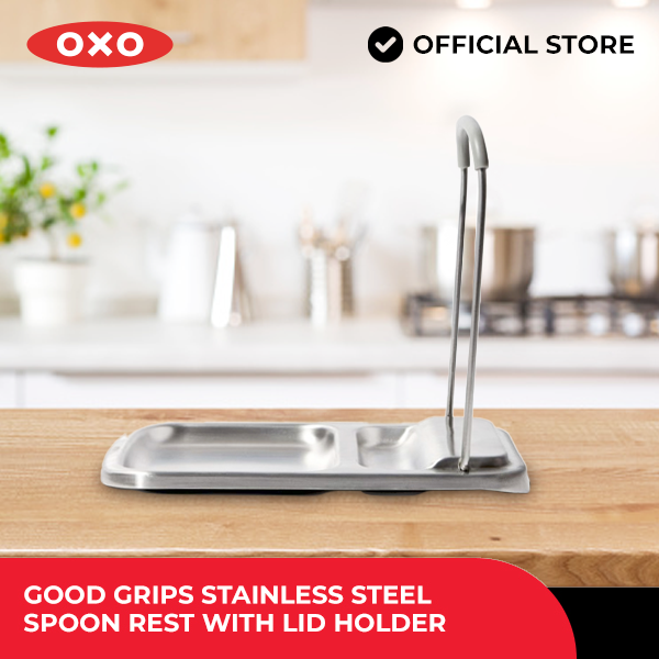 OXO Stainless Steel Spoon Rest with Lid Holder