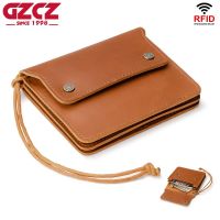 ZZOOI 100% Genuine Leather Men Wallet RFID Blocking Card Holder Fashion Purse Luxury Clutch Bag For Women With Zipper Coin Pocket