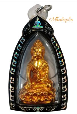 Thai Amulets พระกริ่งชินบัญชรหลวงปู่ทิม เนื้อกะไหล่ทอง ตอกเลข ๑๖ วัดระหารไร่   Phra Kring Chinnabanchorn. At 1974 Luang Pu Tim, Lahan Rai Temple. Number 16 Sign of the pavilio