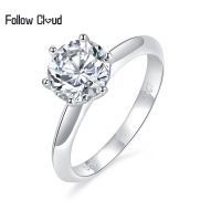 Follow Cloud 1ct 2ct 3ct Real Moissanite Ring Engagement Wedding Diamond Rings 925 Sterling Silver for Women Luxury Jewelry Gift