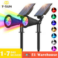 1pc2pcs 7LED Solar Spotlight Auto Color-Changing Outdoor Lighting Garden Solar Lamp Landscape Wall Light for Decoration