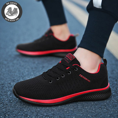 BR รองเท้าแฟชั่นทันสมัยสไตล์เกาหลีสำหรับผู้ชาย,รองเท้ากีฬาลำลองรองเท้าวิ่งผ้าตาข่ายระบายอากาศได้ดีใหม่