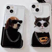 เคสโทรศัพท์ซิลิโคน TPU ใส แบบนิ่ม ลายสุนัข และแมวน่ารัก กันกระแทก สําหรับ IPhone 14 13 11 12 Pro XS Max X XR 7+ 8 Plus