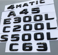 Letter Number Emblem for Benz AMG 4MATIC A45 A260 C200L E300L S400L CLA200 Car Styling Trunk Logo Sticker Glossy Black