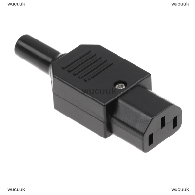 wucuuk 1PC 16A 250V STRAIGHT CABLE plug Connector C13 C14ปลั๊กตัวเมีย3ขา