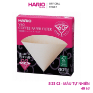 Giấy lọc cà phê HARIO V60 40 tờ size 02, màu tự nhiên - V60 Paper Filter