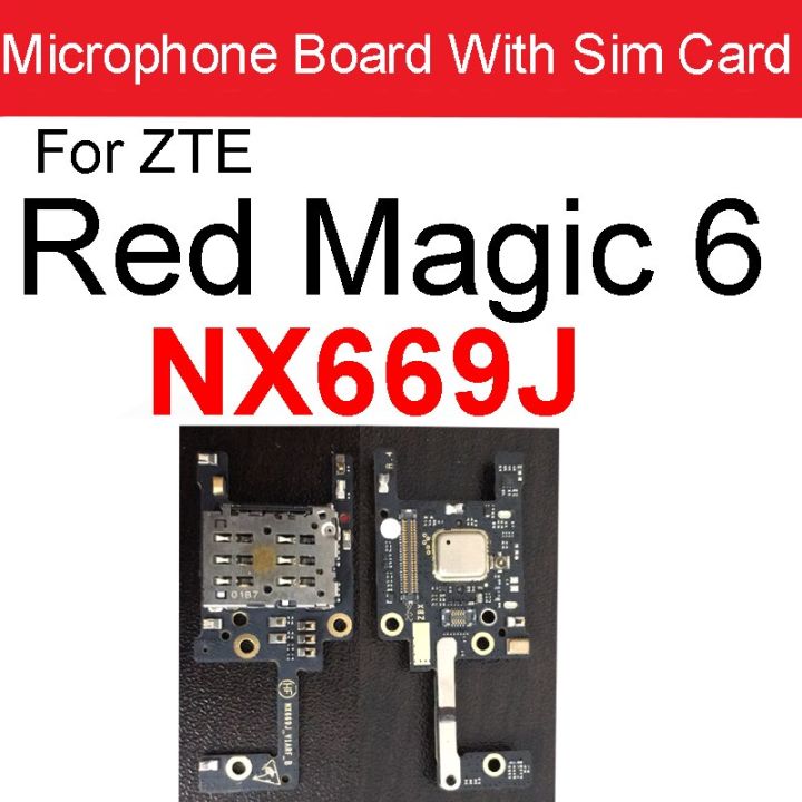 ช่องเสียบบัตรบอร์ดไมโครโฟนสำหรับ-zte-nubia-red-magic-5s-5g-6pro-nx659j-6-nx669j-ถาดใส่การ์ดไมโครโฟนซ่อมแซมสายเคเบิลงอได้