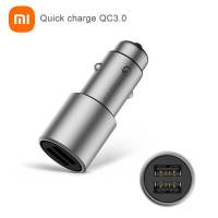 Xiaomi ที่ชาร์จแบตในรถ Mijia QC 3.0ชาร์จอย่างเร็วช่องเสียบ USB 2ช่องสูงสุด5V/3A มินิรถโลหะอะแดปเตอร์ชาร์จในรถยนต์ที่ชาร์จแบตในรถสำหรับ Xiaomi iPhone Samsung Huawei