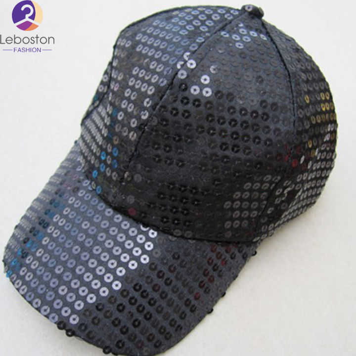 leboston-หมวก-ผู้ชายผู้หญิงแฟชั่น-paillette-หมวกเบสบอลระบายอากาศ-brilliant-hat