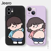 Jeero เคสคู่ เคสไอโฟน คู่รัก กันกระแทกซิลิโคนนุ่มการ์ตูนน่ารักตลก เคสโทรศัพท์ Compatible for iPhone 15 14 13 12 11 Pro Max SE 2020 X XR XS 8 7 6 6S Plus พลัส HFE2060