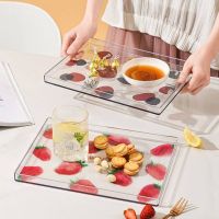 ❣✐ Insts-style household fruit plate rectangular tray coaster tea cup water cup tray fruit dessert plastic tray Nordic creativity