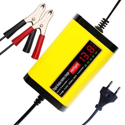 12V 2A Automatic Battery Charger Lcd Display 220V Motorcycle Scooter Bike Car Adapter For 7AH 12AH 14AH 20AH Lead Acid Battery